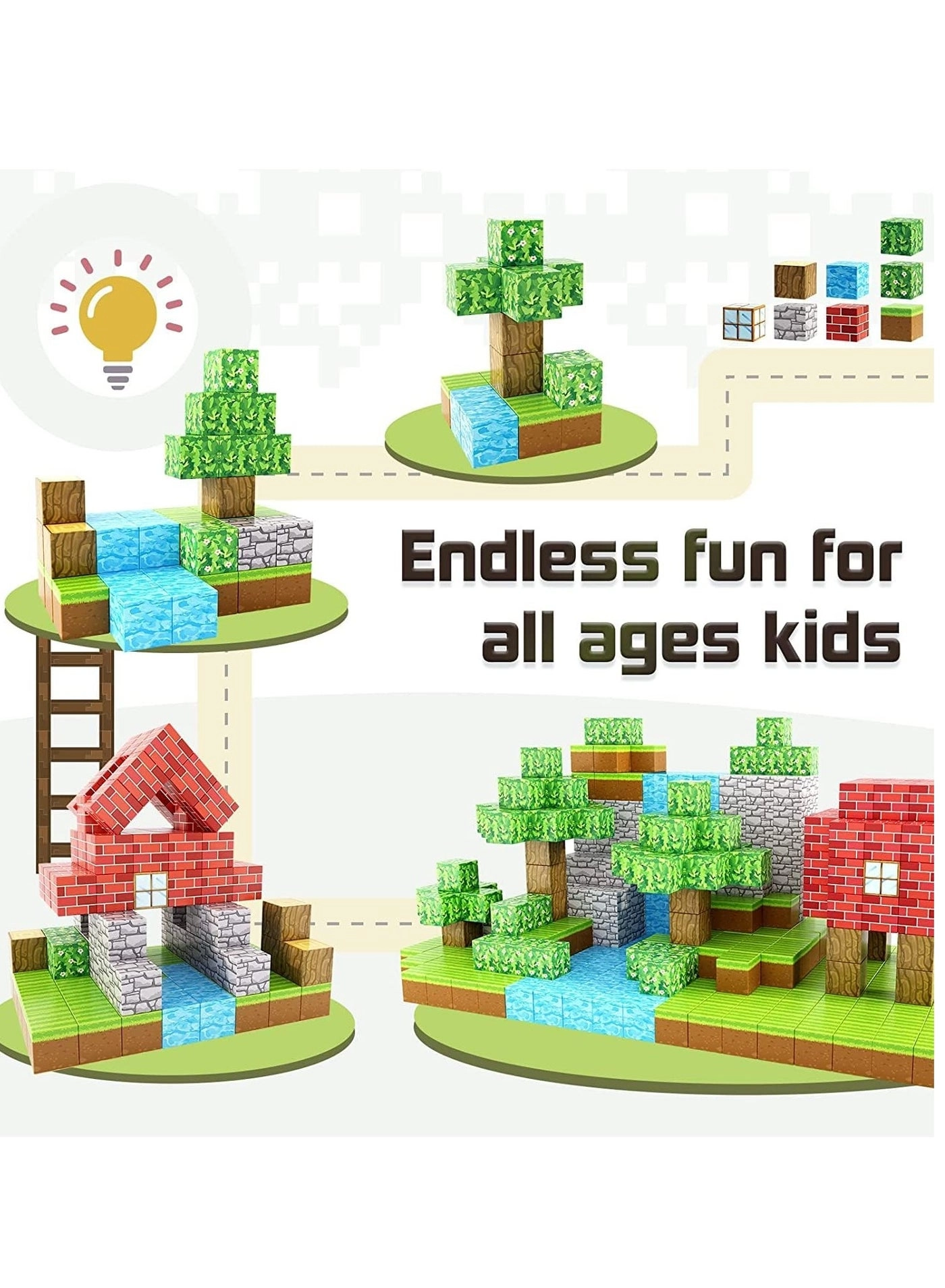 Magnetic Blocks - Minecraft 100pcs