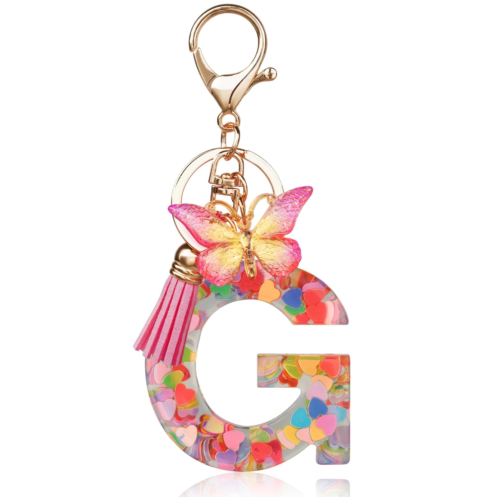 Initial Letter Keychain - Butterfly