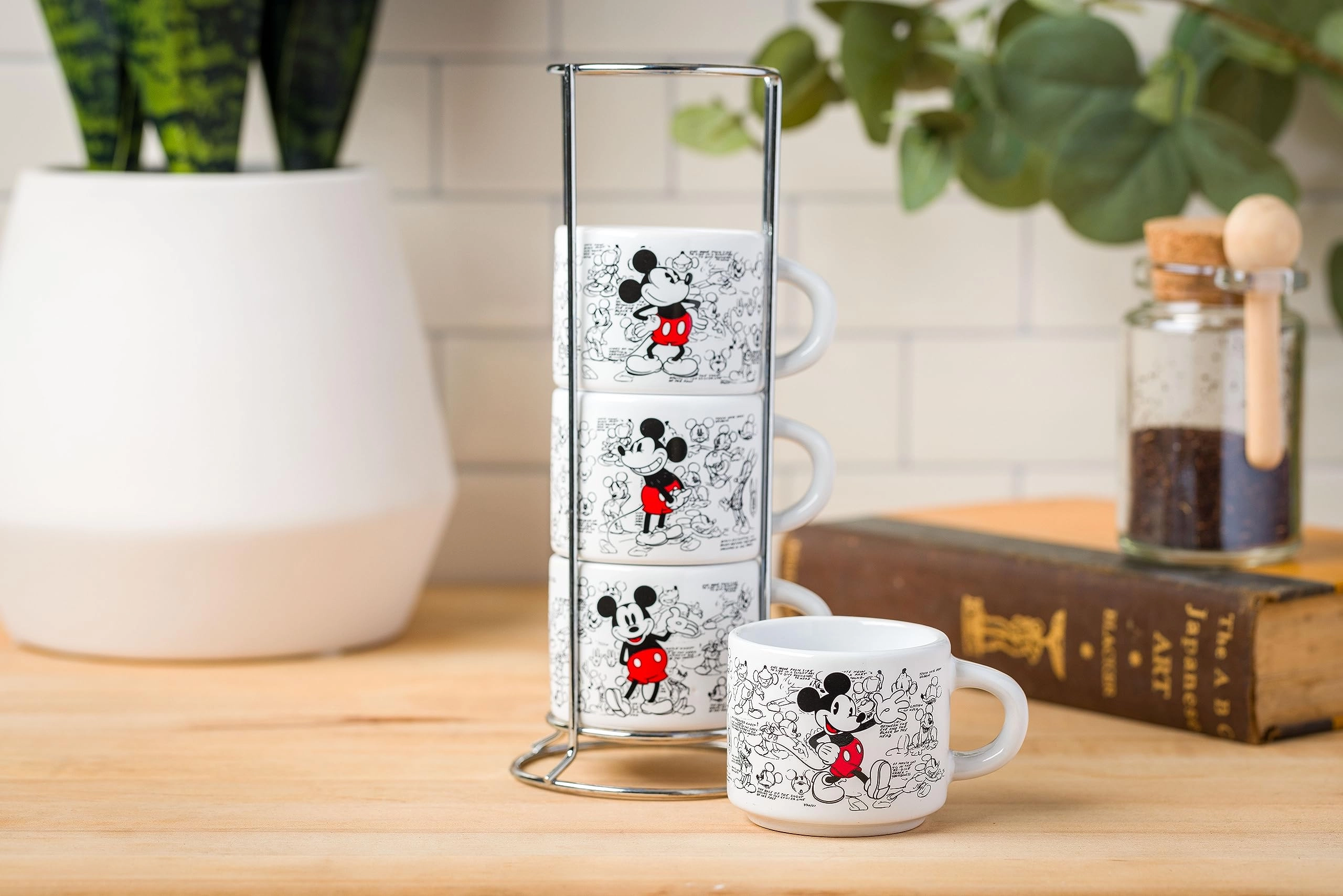 Disney Mickey Mouse Reusable Cup - 4 pcs - Vintage Sketches