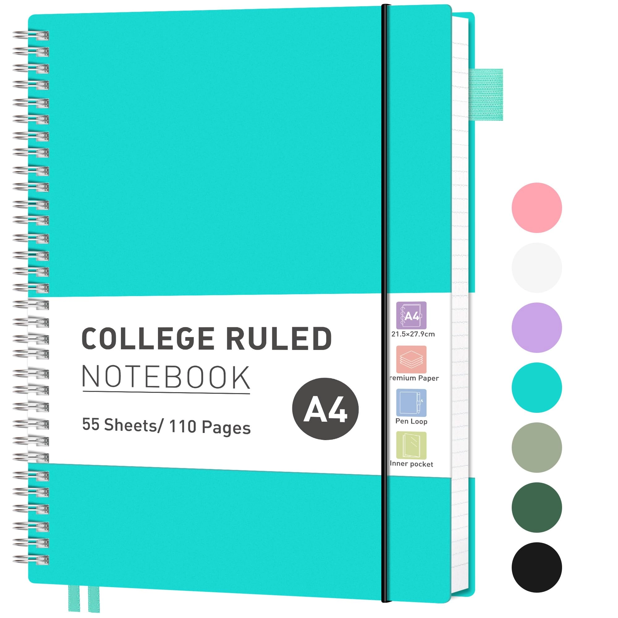 Notebook A4 Spiral - Lined 55 Sheets