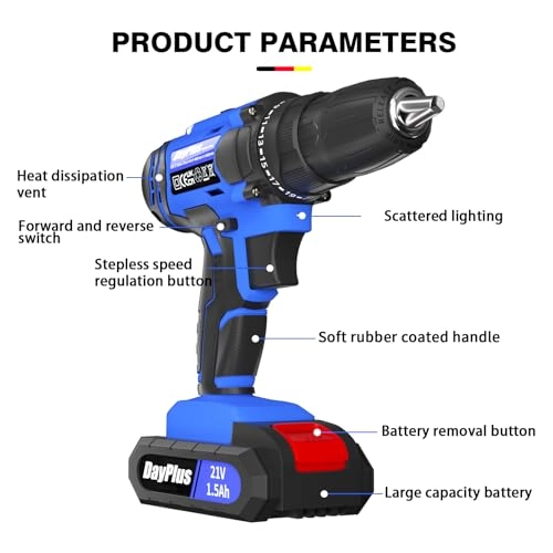 Cordless Drill - 21V 45Nm 26pcs Bits