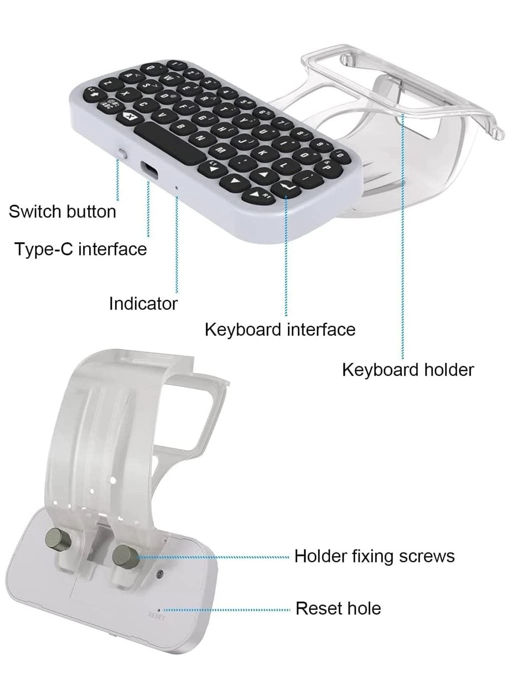 Controller Keyboard - Bluetooth 5.0 PS5