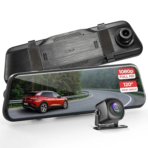 Pyle Dual Dash Cam Rearview Mirror - 1080p