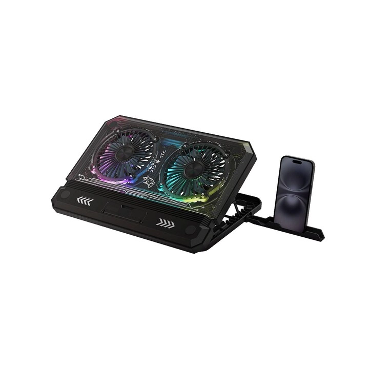 Porodo Gaming Crystal Shell Laptop Cooling Pad - 10-17" two