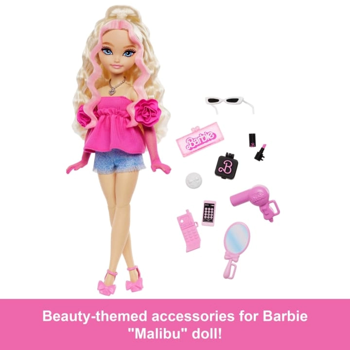 Malibu Fashion Doll - Roller Skating Blonde Hair 9 Makeup Themed Pieces Ages 4+