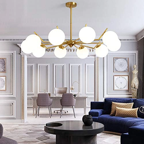 Modern Simple Chandelier - E14 10 head Copper