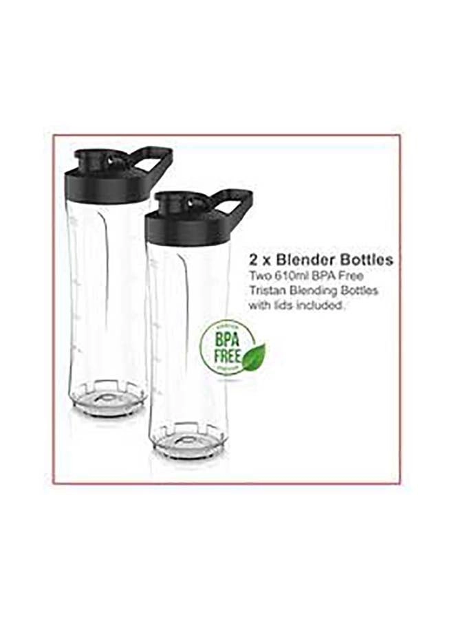Portable Smoothie Maker & Personal Bottle Blender - Dual Stainless Steel Blades BPA-Free Tritan Bottles Portable Blend & Go