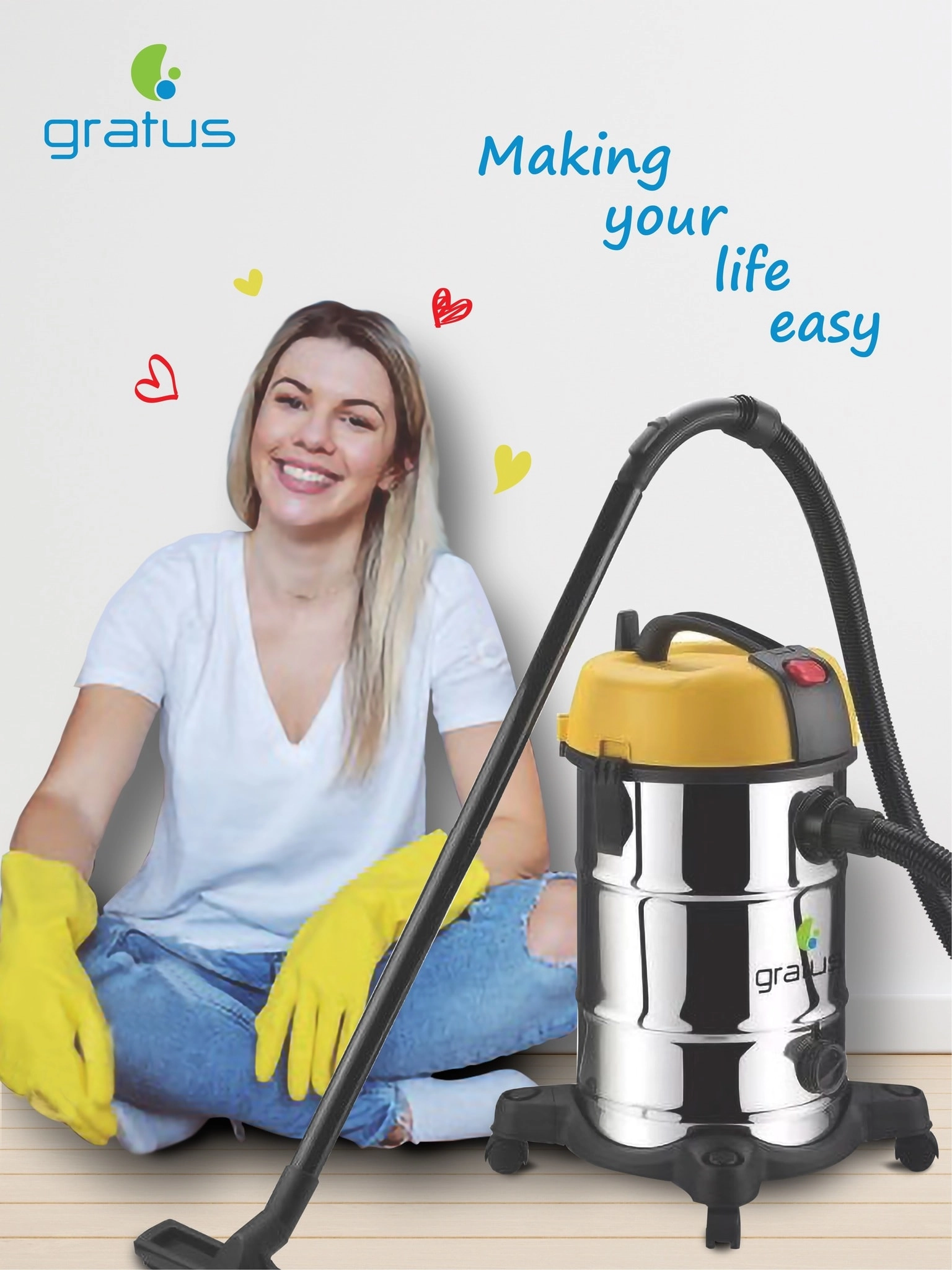 Wet/Dry/Blow Canister Vacuum Cleaner (GR-WVC2213AC)