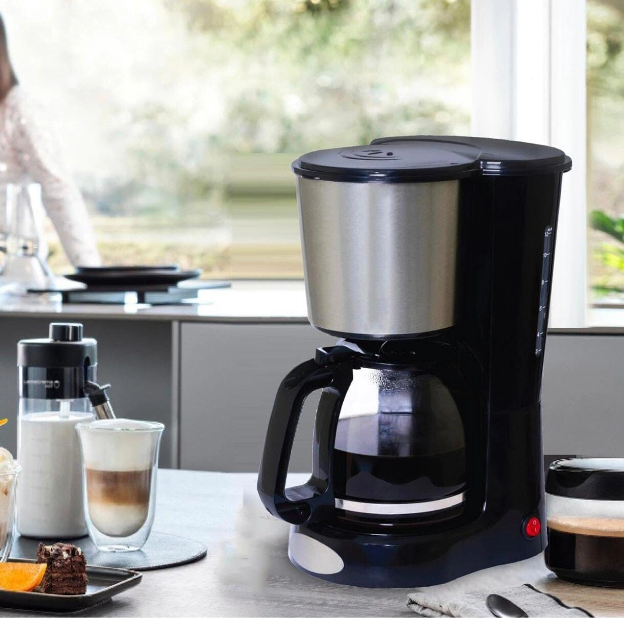 12-Cup Coffee Maker - Glass Carafe Keep Warm Thermostat Control