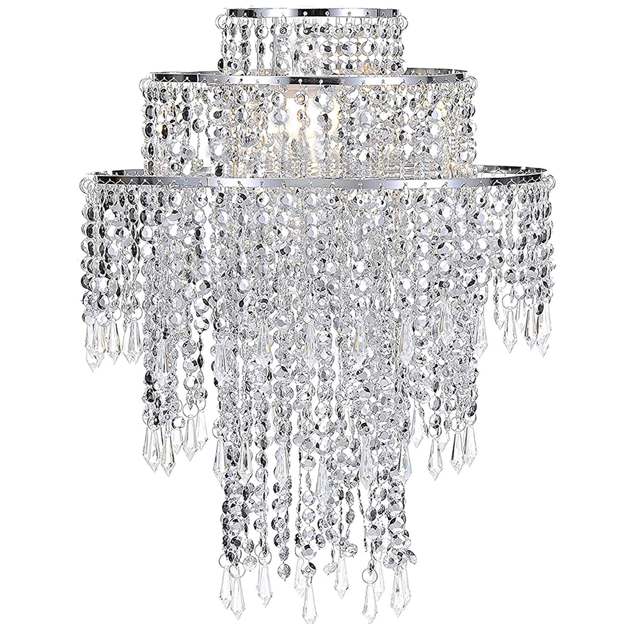 Chandelier Light Shade - 32 cm 3 Tiers Clear