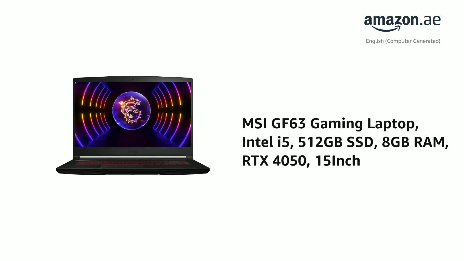 GF63 12VE 9S7-16R821 - 15.6'' i5-12450H 8GB DDR4 512GB SSD