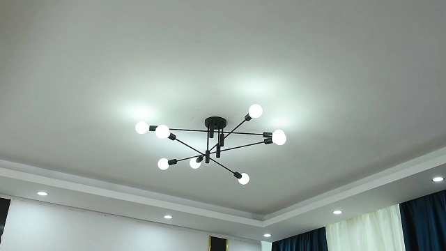 Sputnik Chandelier - 8-Light Black E27