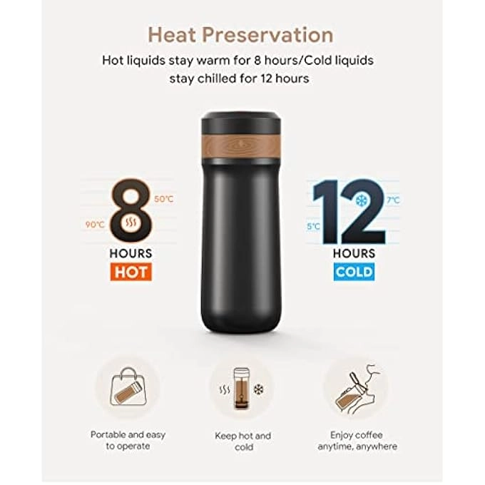 Portable French Press - Stainless Steel Travel