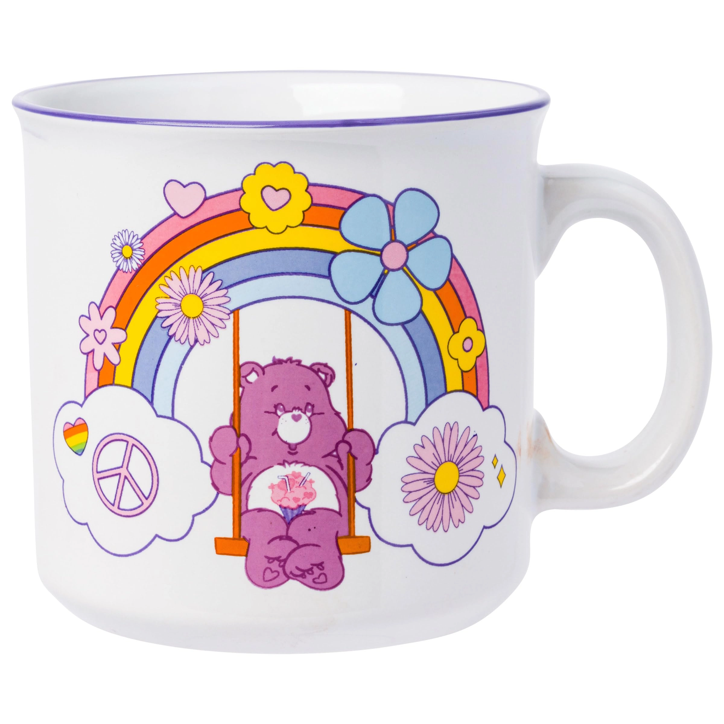 Silver Buffalo Care Bears Groovy Share Bear Ceramic Camper Mug