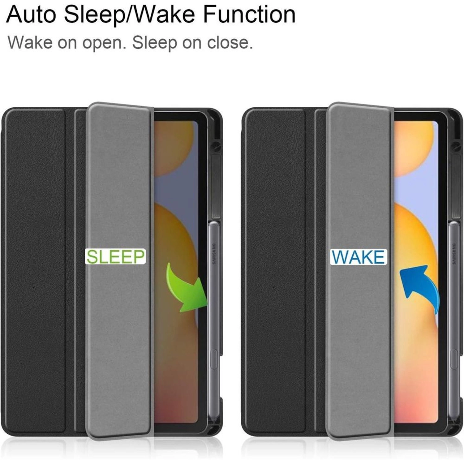 Tri-fold Stand Case with Pencil Holder for Galaxy Tab S6 Lite 10.4-inch