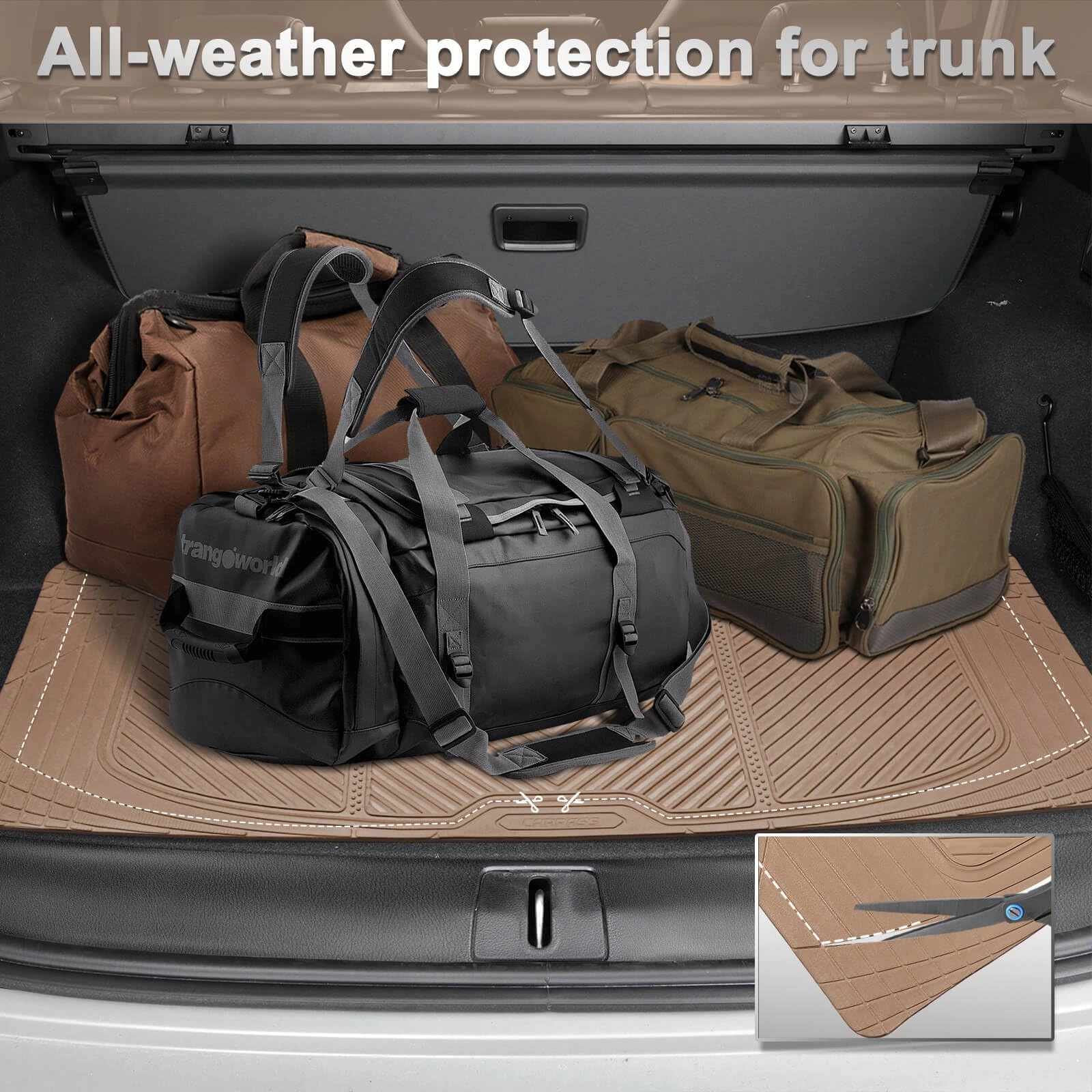 Rubber Floor Mats & Cargo Liner - Gray Universal Fit 5-Piece