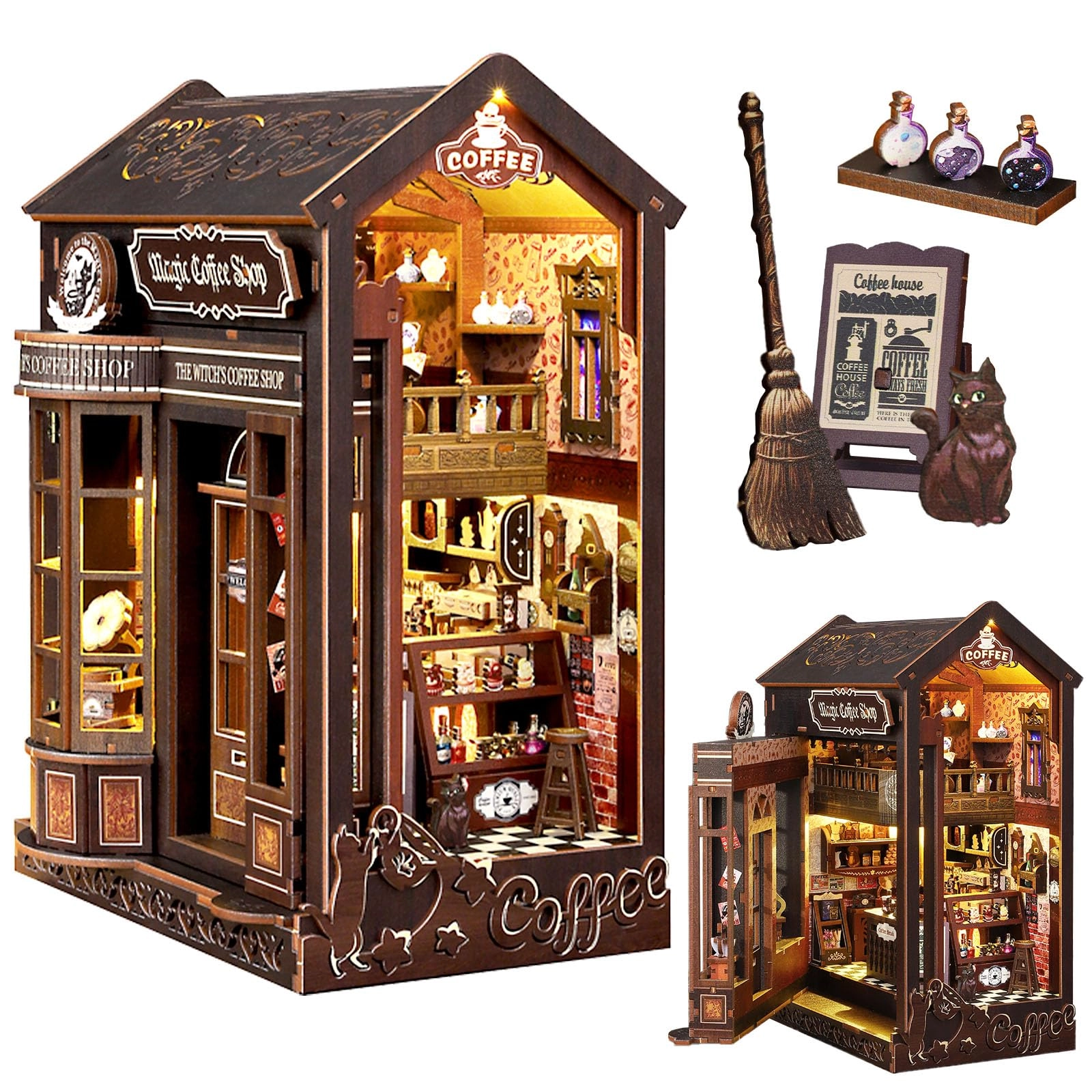 OurMiao Book Nook Kit - Magic Coffee Shop