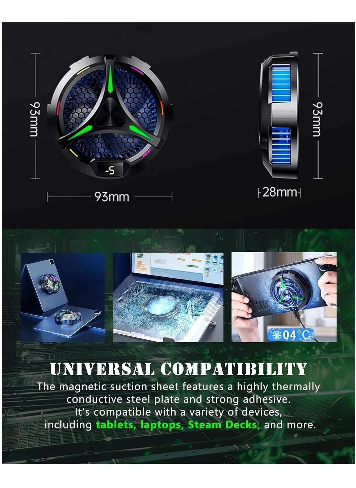 Magnetic Cooler for iPad - iPad, Surface Pro, Tab & More