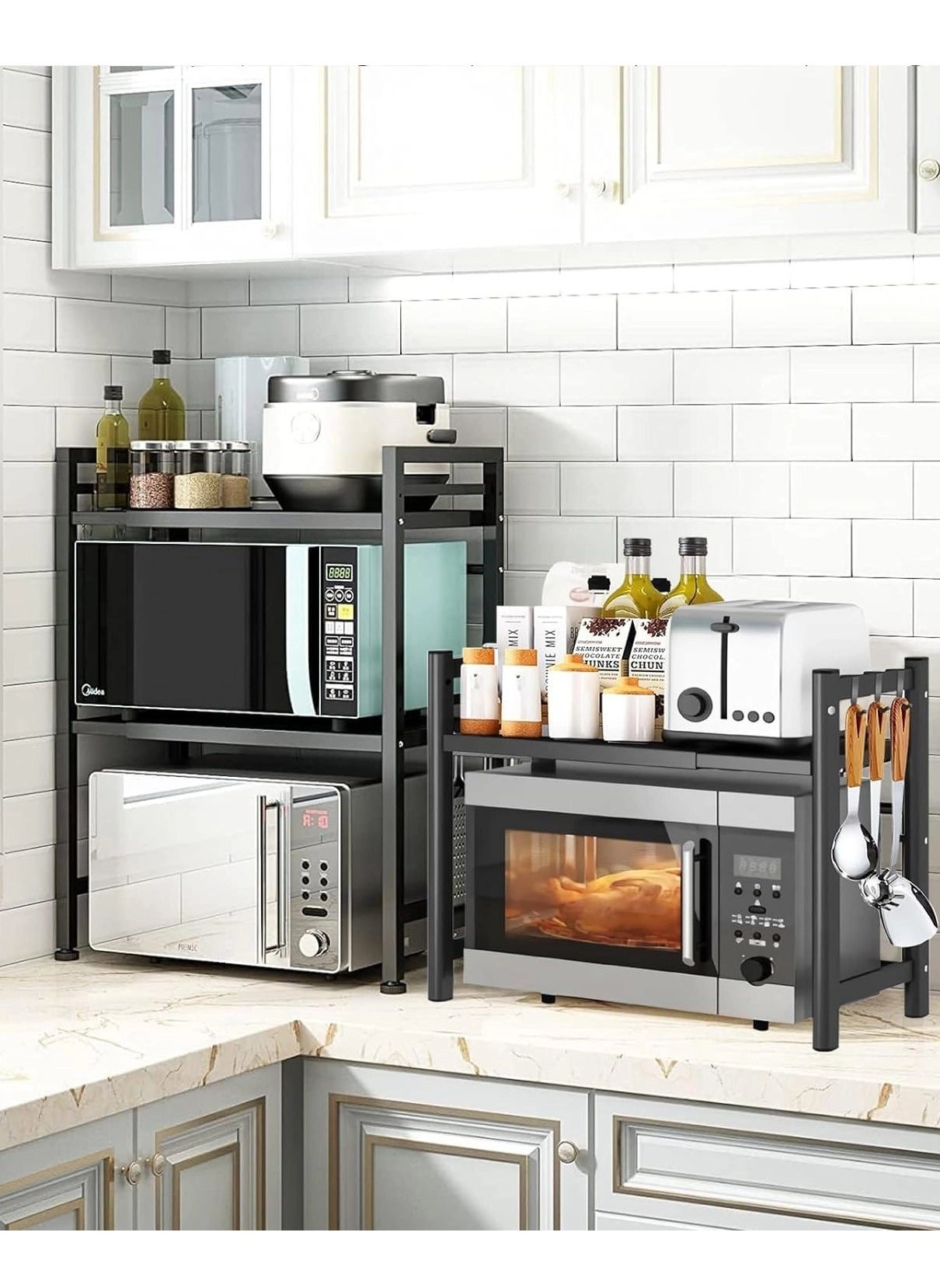 2-Tier Expandable Over the Microwave Oven Rack