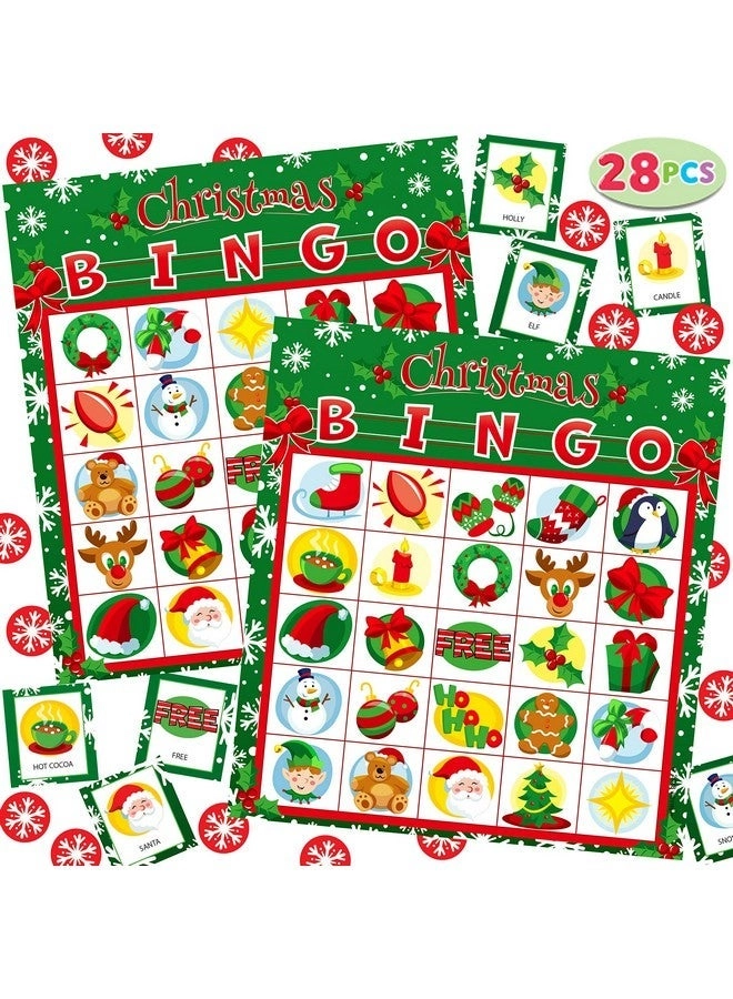 28 Players Christmas Bingo Cards - 5x5
