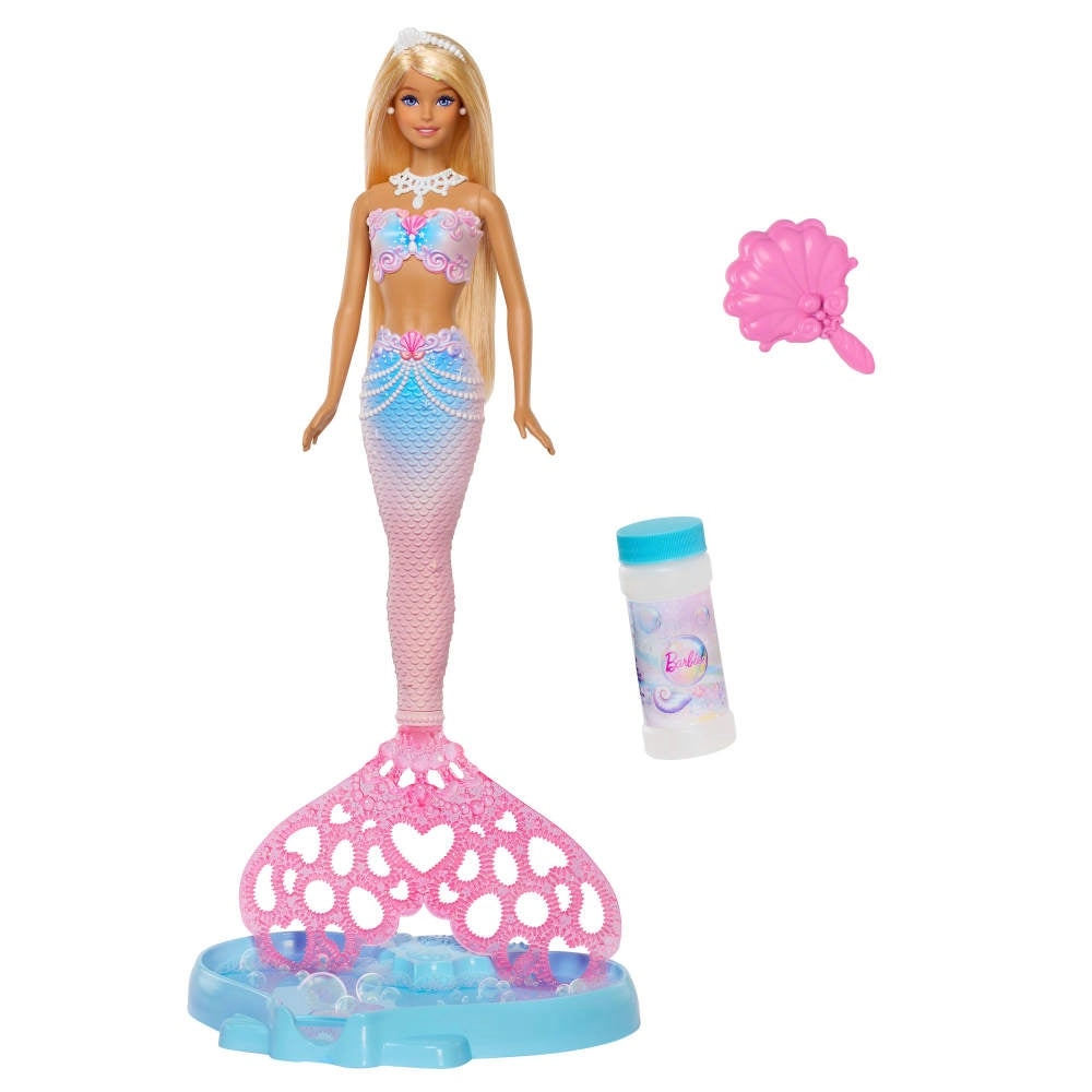 Barbie Dreamtopia Bubbles n Fun Mermaid - green cherry stem tiara Ages 3+