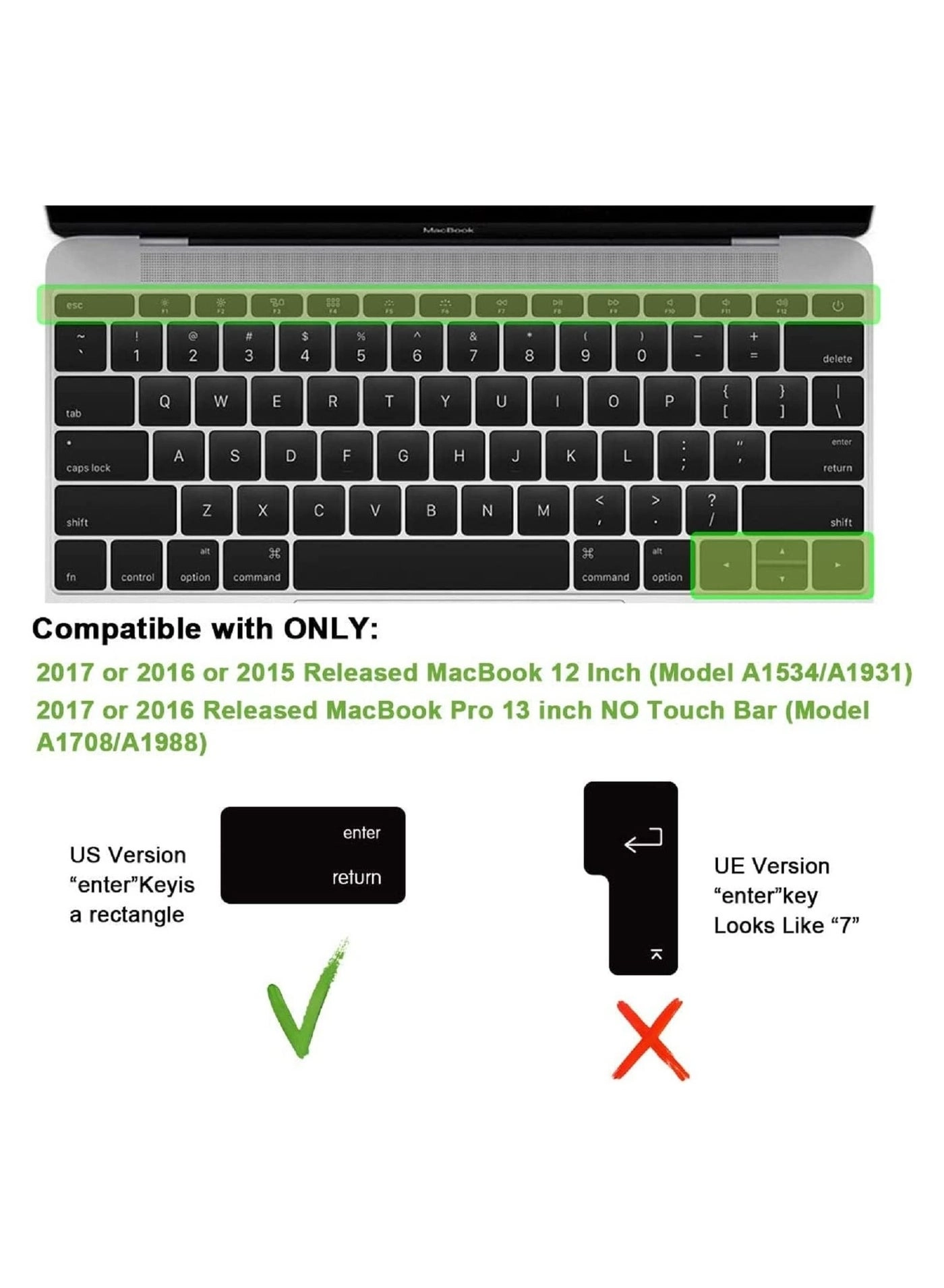Arabic Language Keyboard Cover - US Layout