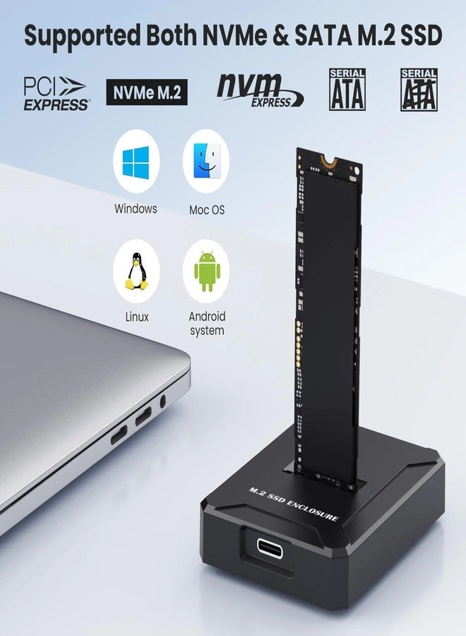 M.2 SSD Reader Adapter - NVMe & SATA USB 3.2 Type-C 10Gbps