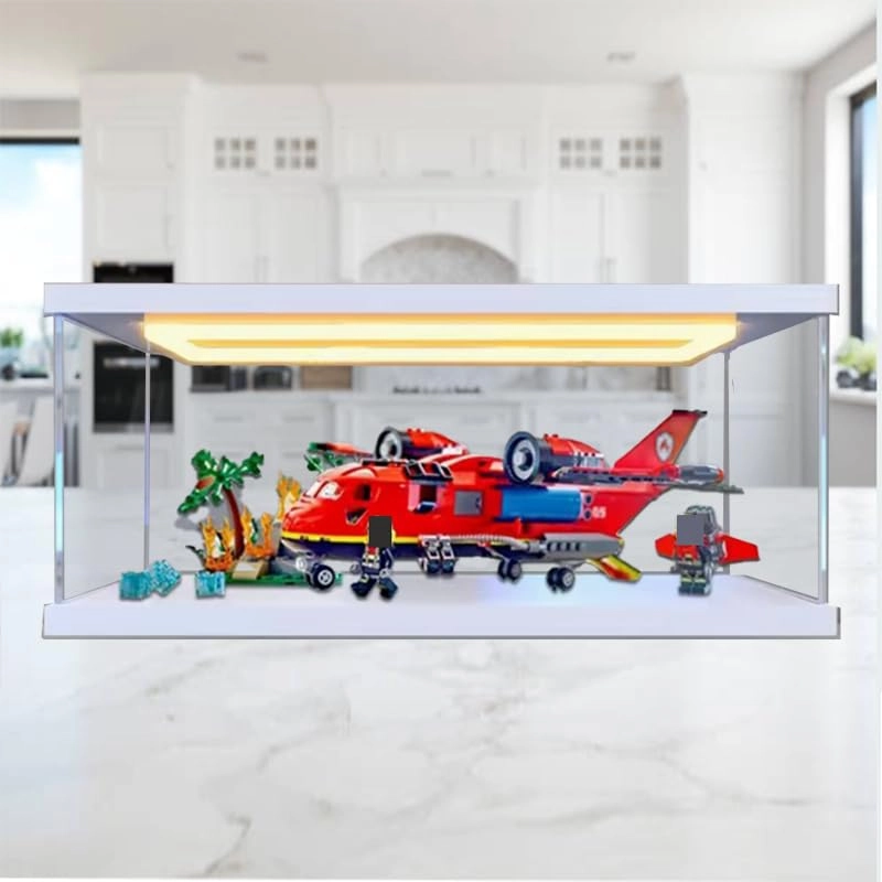 Clear Acrylic Display Case (60413) - for Lego City White Bottom+top Light