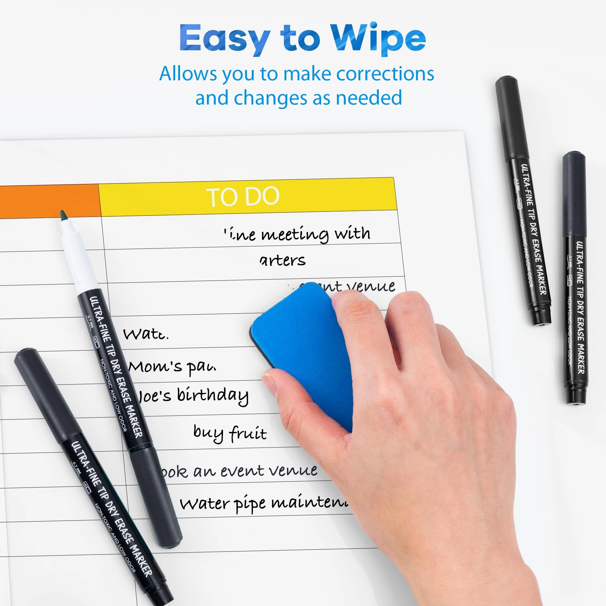Magnetic Whiteboard Pens - 12 Colours Fine