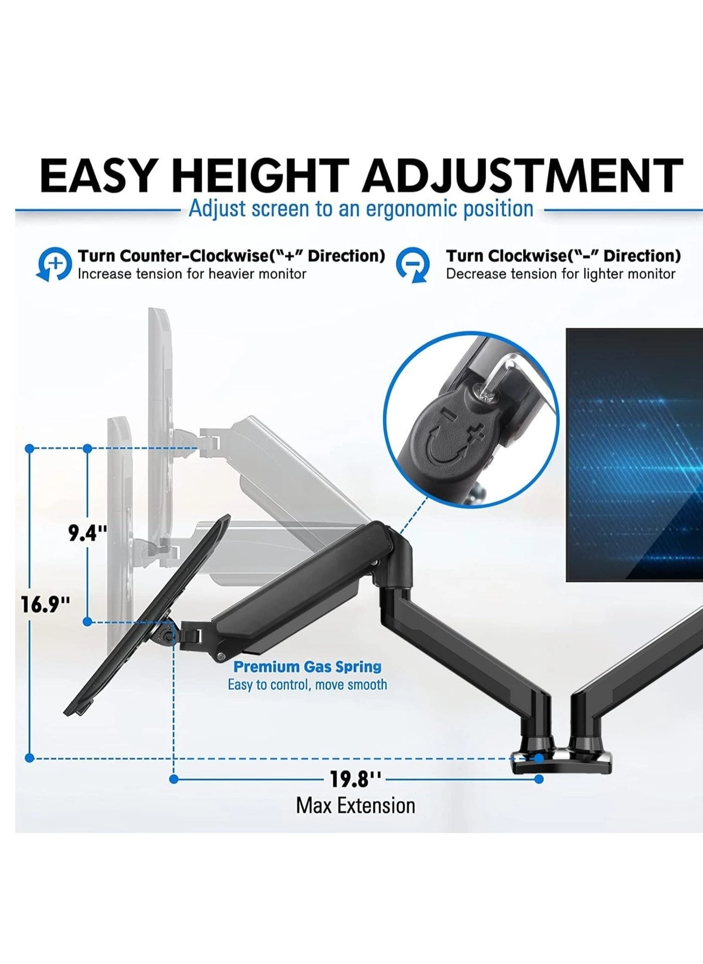 Dual Monitor Stand - 32 inch 75mm x 75mm 100mm x 100mm