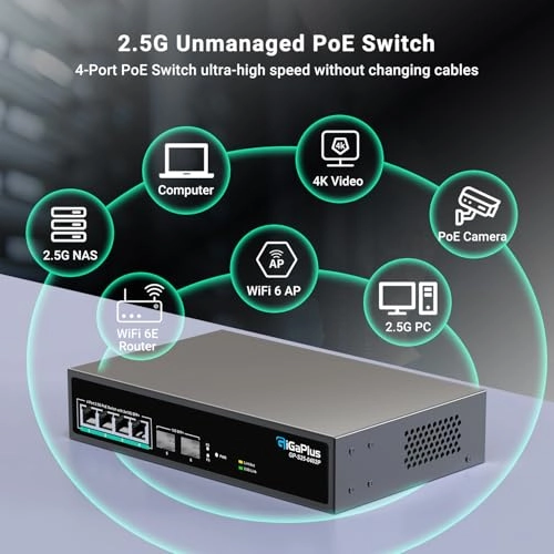 6 Port Unmanaged|4x2.5G PoE+2x10G SFP 6-ports