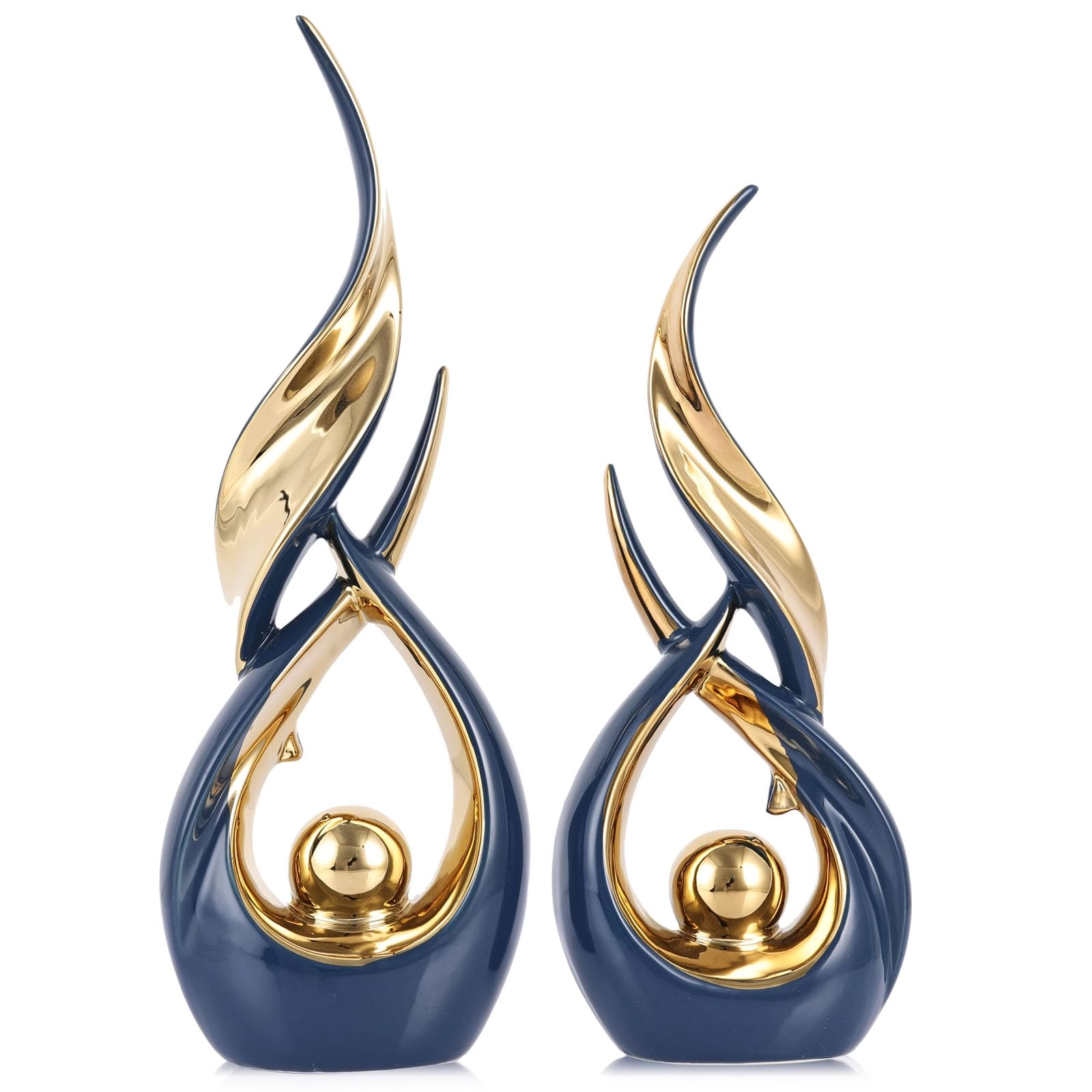 xmgzq Abstract 2 Piece Statue Set - Ceramic