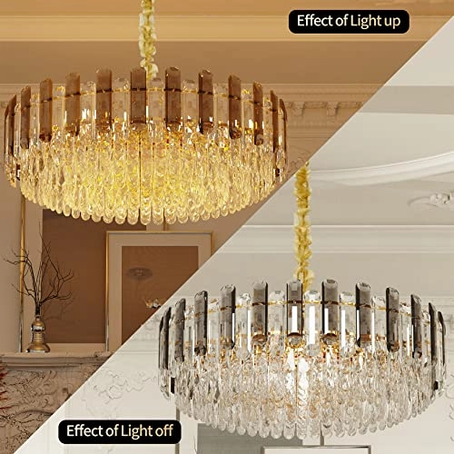 Round Crystal Chandelier - 6000K 4000K 3000K