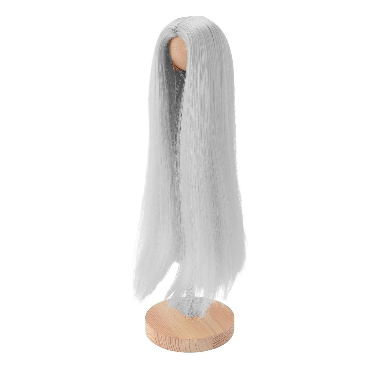 Semme Doll Wig - Straight Middle Part Silver Grey White