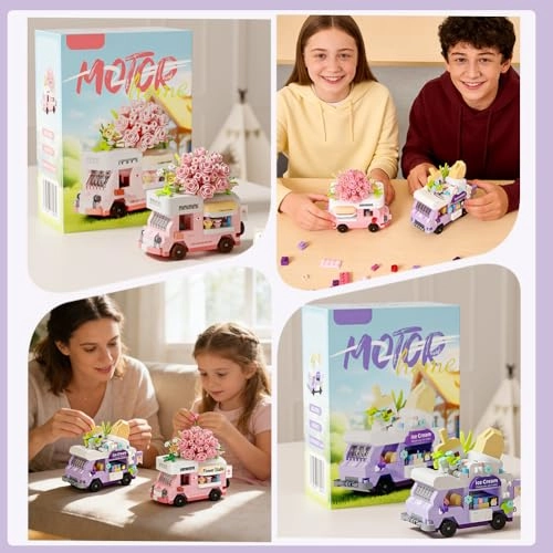 Ice Cream Food Truck + Flowering Flower Trolley - 2 pcs