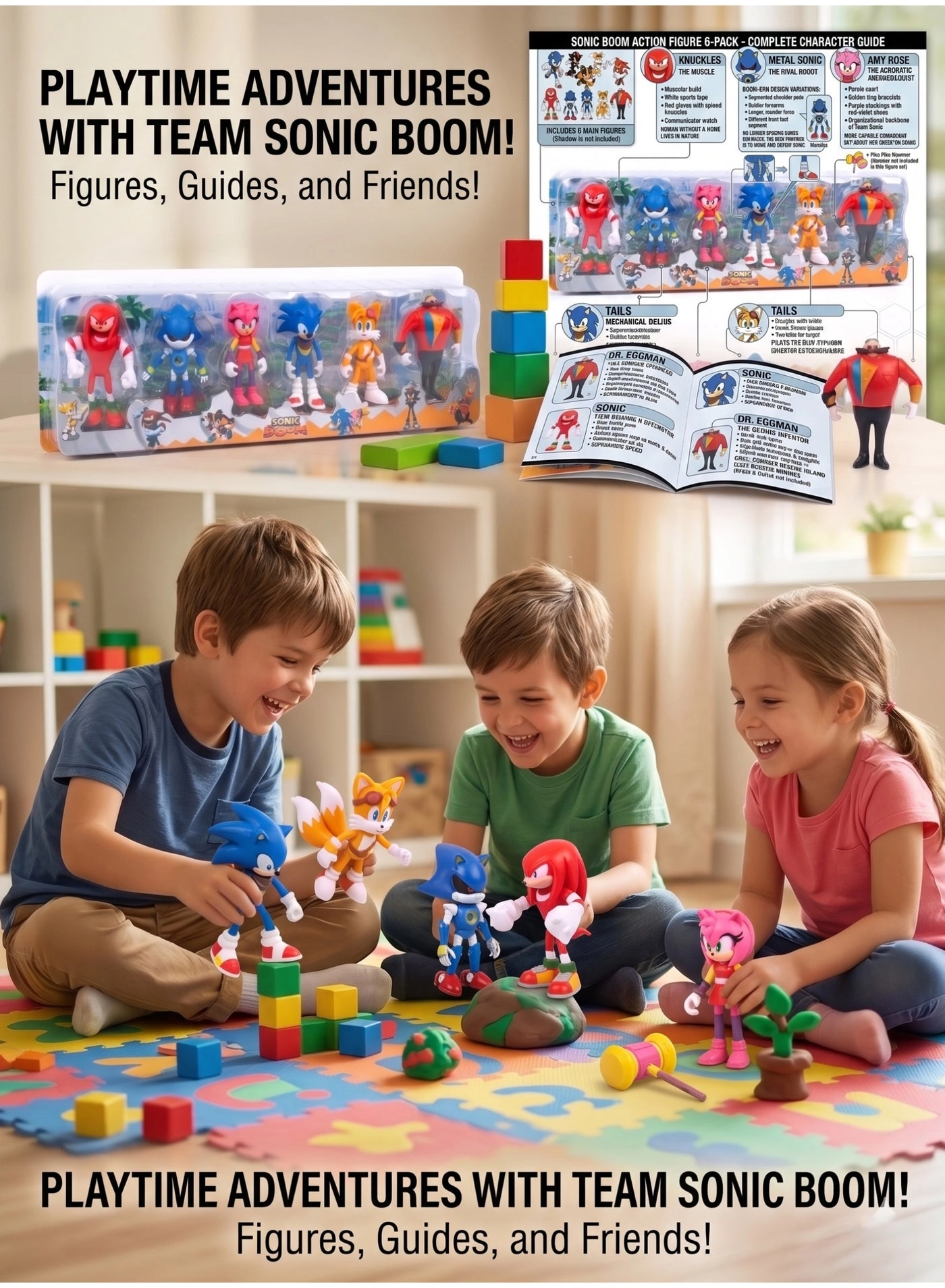 Sonic + Tails + Knuckles + Amy + Metal Sonic + Dr. Eggman - Sonic - 6 pcs (R1162)