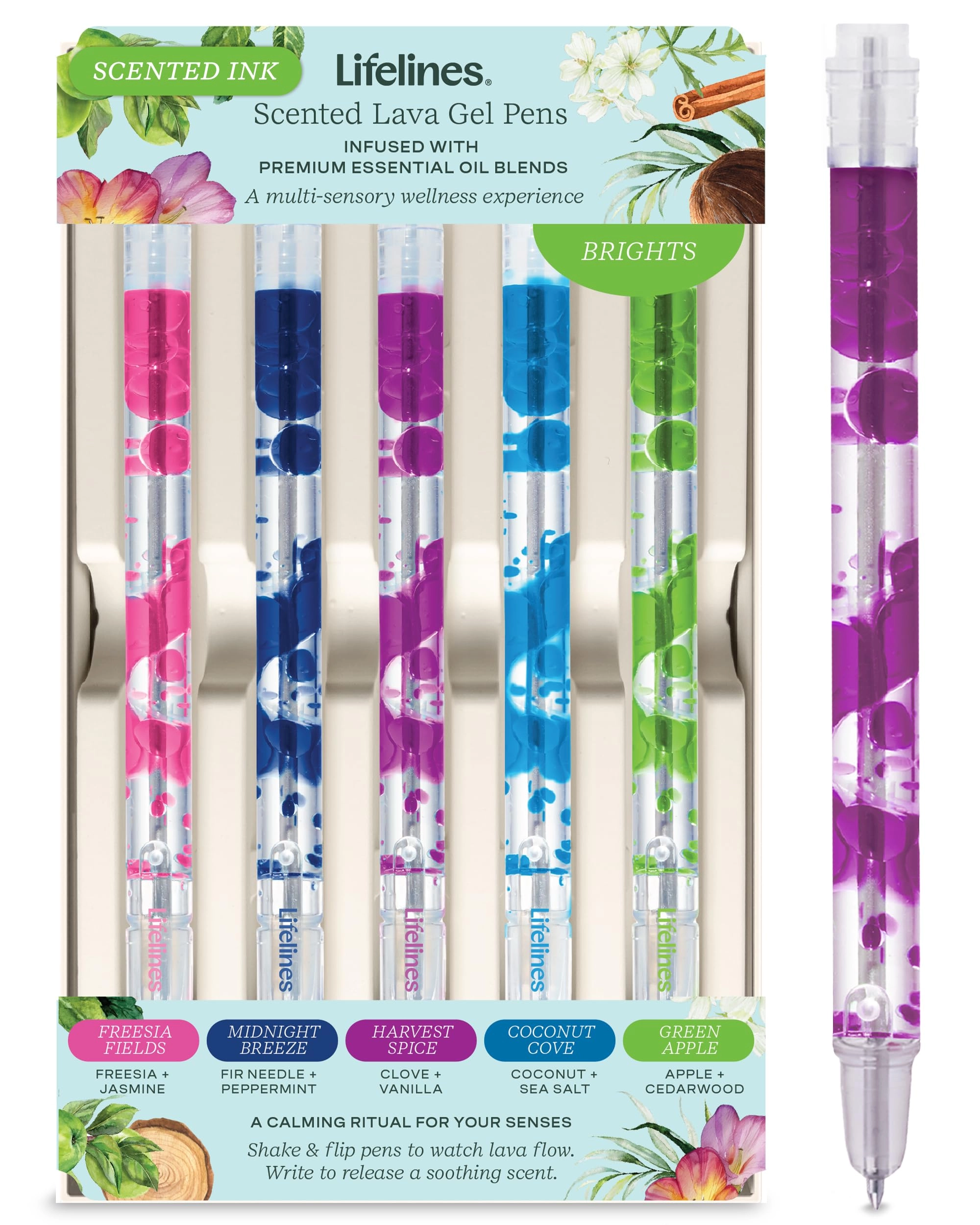Scented Lava Gel Pen - 5-Pack 0.5mm