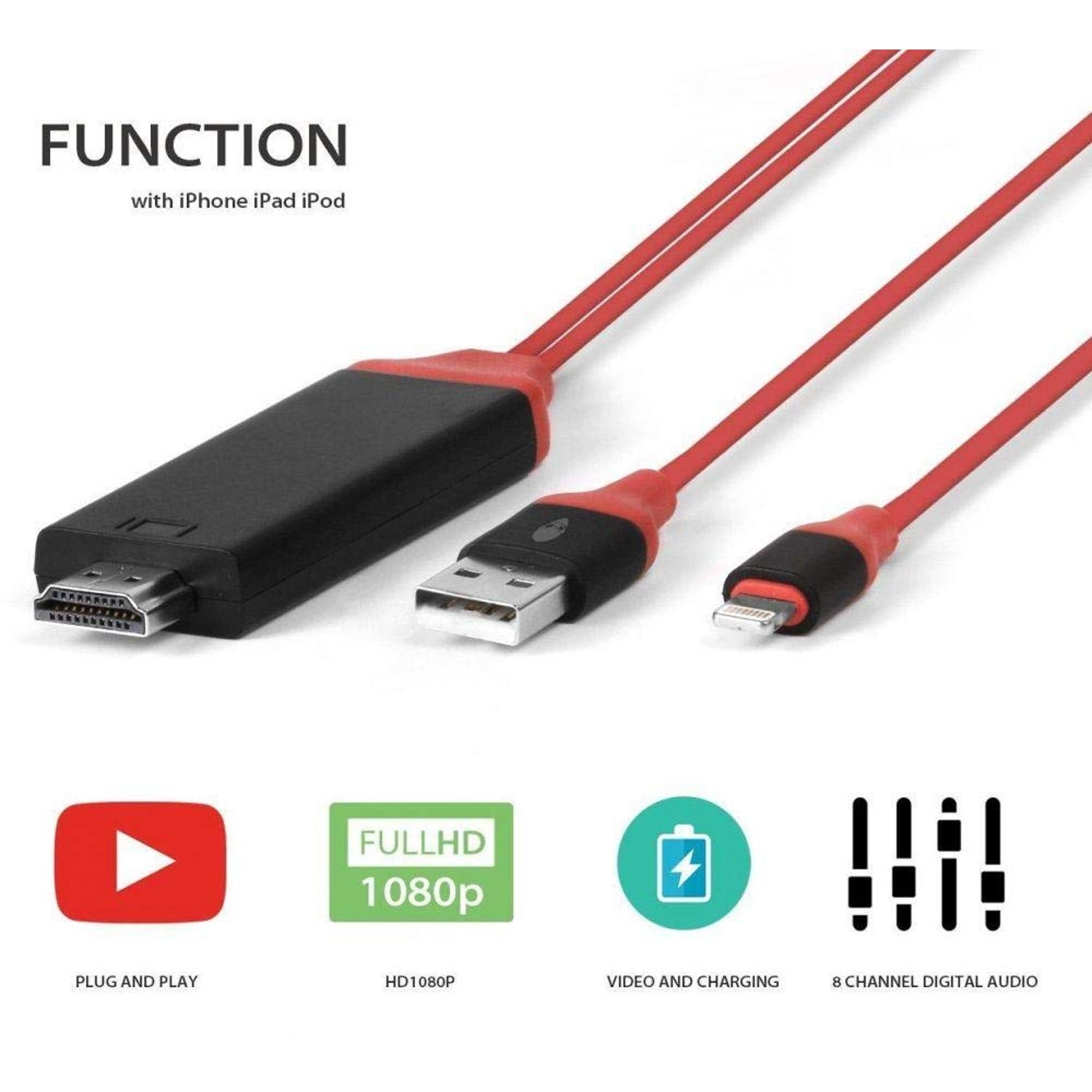 XP-HL3 Lightning to HDMI Cable 2m