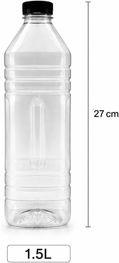 Plastic Bottle - 1500 ml Black Screw Cap