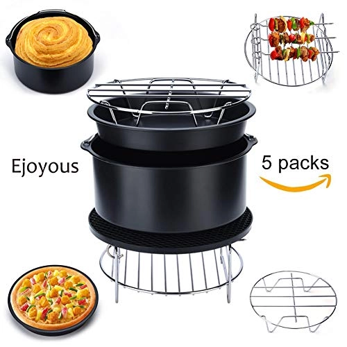 Metal holder + Air Fryer Basket + Baking Pan + Skewer Rack + Cake Barrel + Silicone Mat