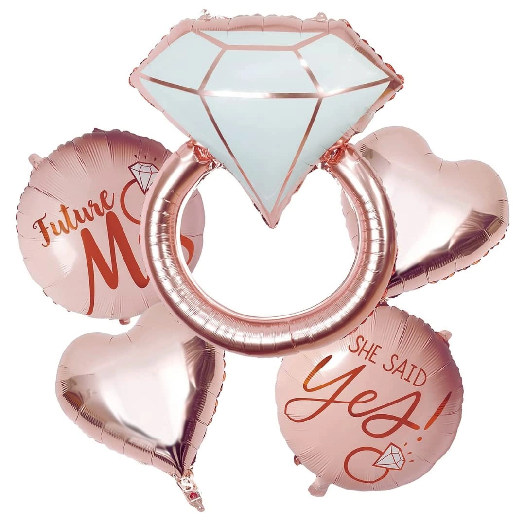 Propsicle, Propsicle.in, B-52, JK Plaza, Old Palam Road,Dwarka 110075, Contact Number: 8595957749 Rose Gold Ring Foil Balloon Pack - Pack of 5 Party Decoration