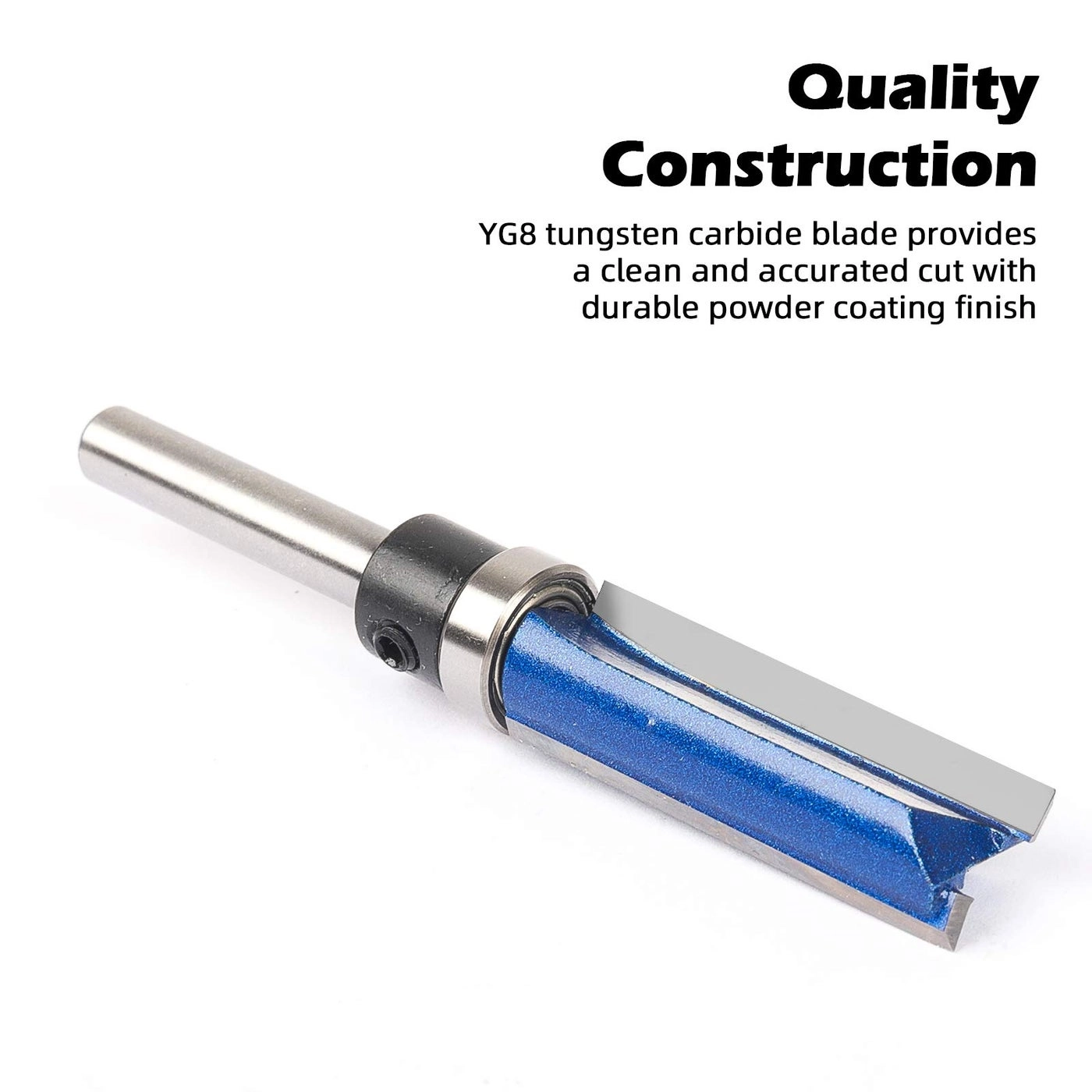 Plus Pattern Flush Trim Router Bit Set - 1/4 Inch Shank