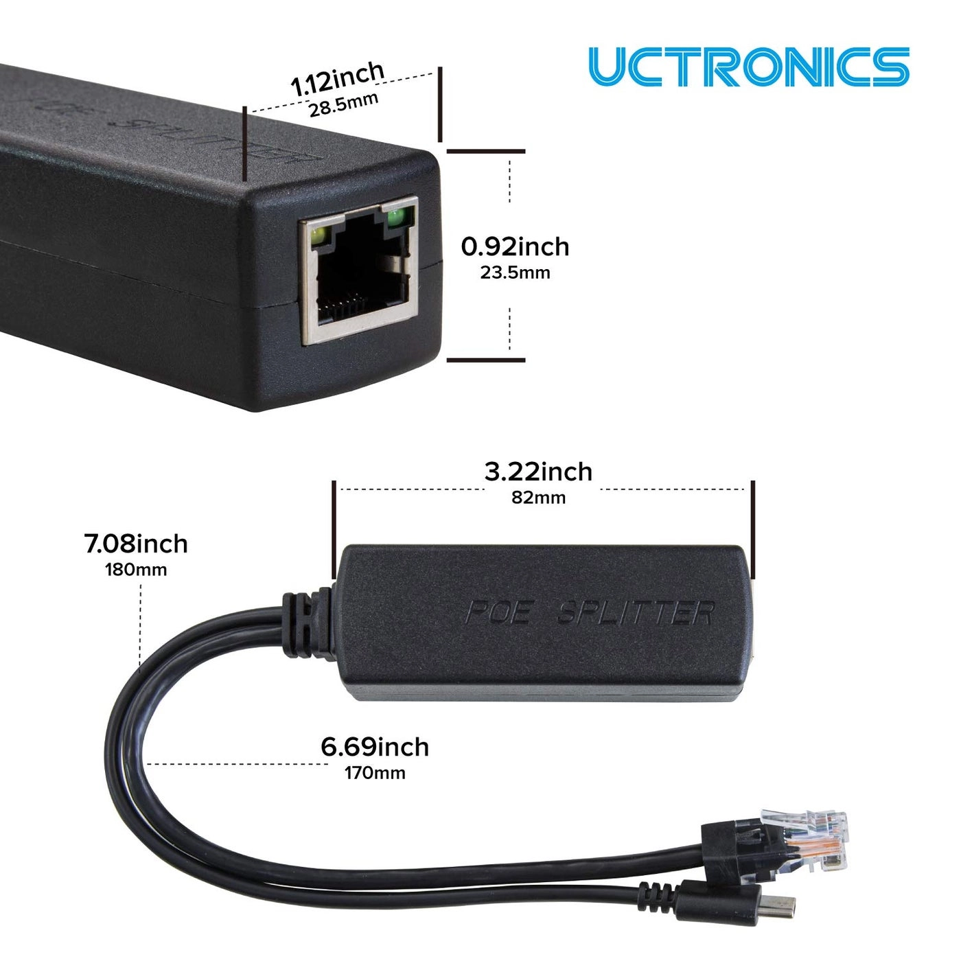 USB-C PoE Splitter - 5V/4A 802.3at Gigabit