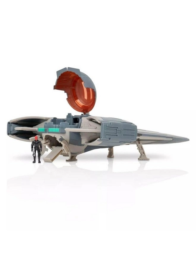 Micro Galaxy Squadron Sith Infiltrator - 10-Inch Vehicle + Speeder - 2.5-Inch with Stand + Micro Figure Accessories - Two 1-Inch