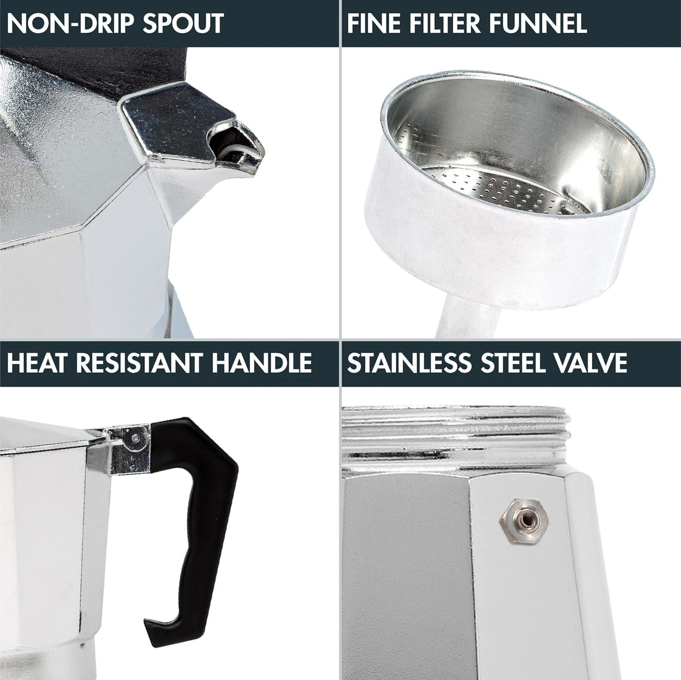 Espresso Maker - Aluminum 6 Cup Stovetop