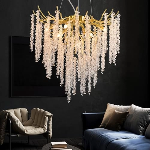 Modern Chandelier Crystal Light - 20 inches (min) to 67 inches (max)