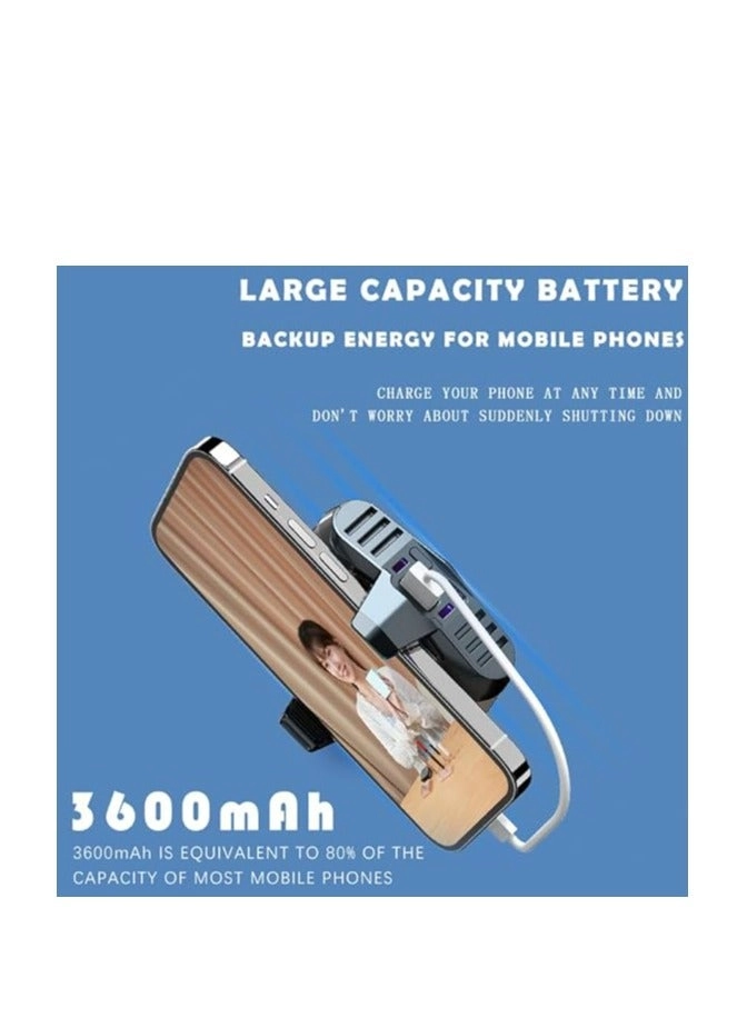 3 in 1 Wireless Phone Cooler - 3600mAh Rechargeable RGB Lighting 3 Speed Control