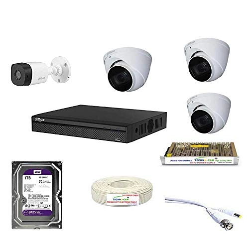 4CH DVR + Bullet Camera - 1Pcs + Dome Camera - 3Pcs + Hard DISC - 1 TB + Wire ROLL - Copper + Connectors