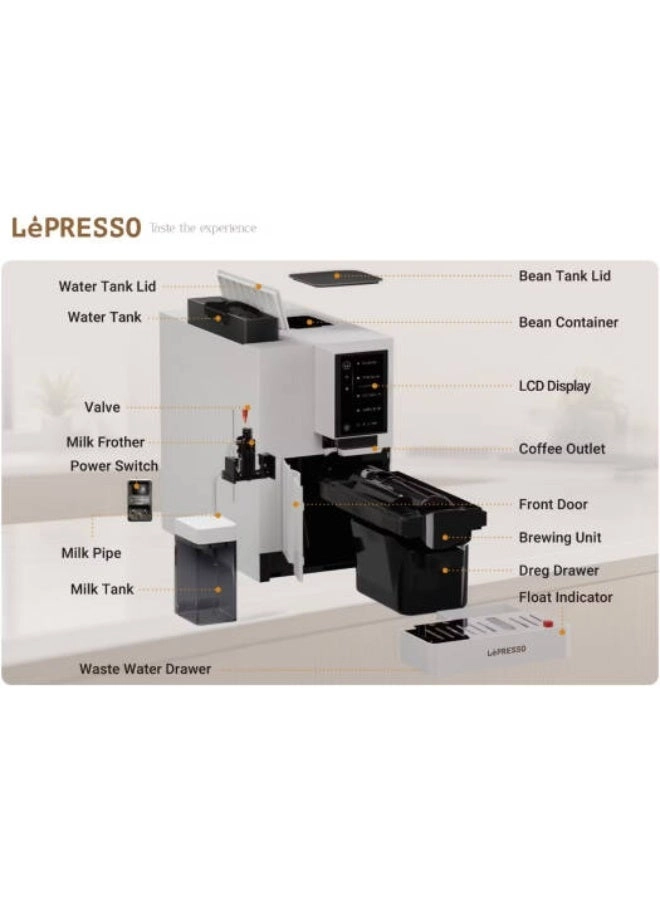 Brevissimo LPCFFBAC0046WH - Mobile App Adjustable Grinder Digital Display