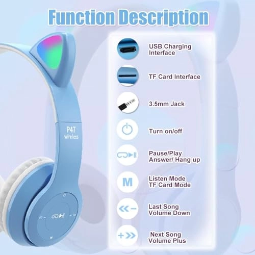 Cat Ear Kids Headphones Wireless Headphone